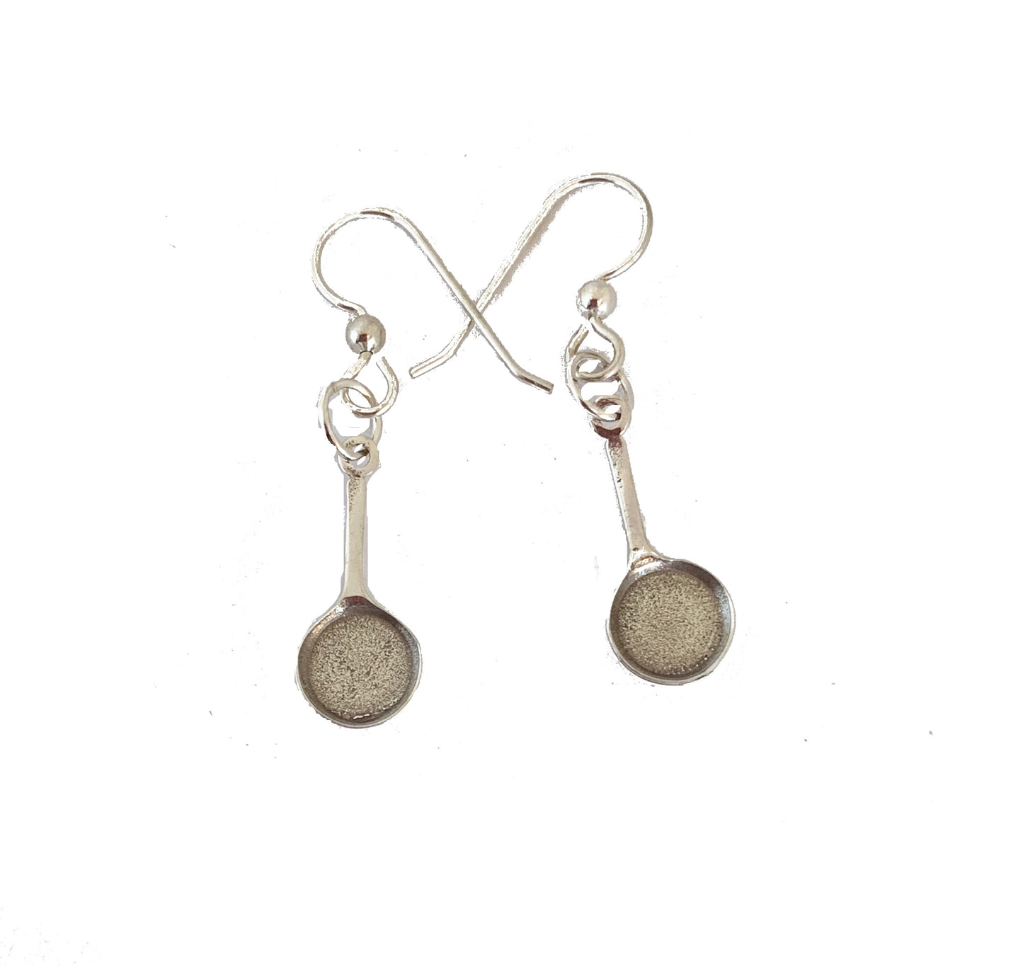 sterling silver frying pan earrings