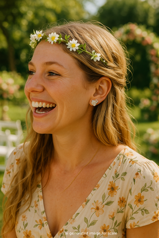 Grape Leaf Post Earrings in Sterling Silver