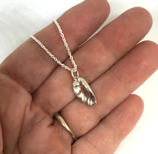 Chinese Dumpling Charm Necklace in Sterling Silver