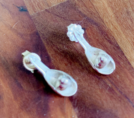Soup Dumpling Post Earrings in Sterling Silver
