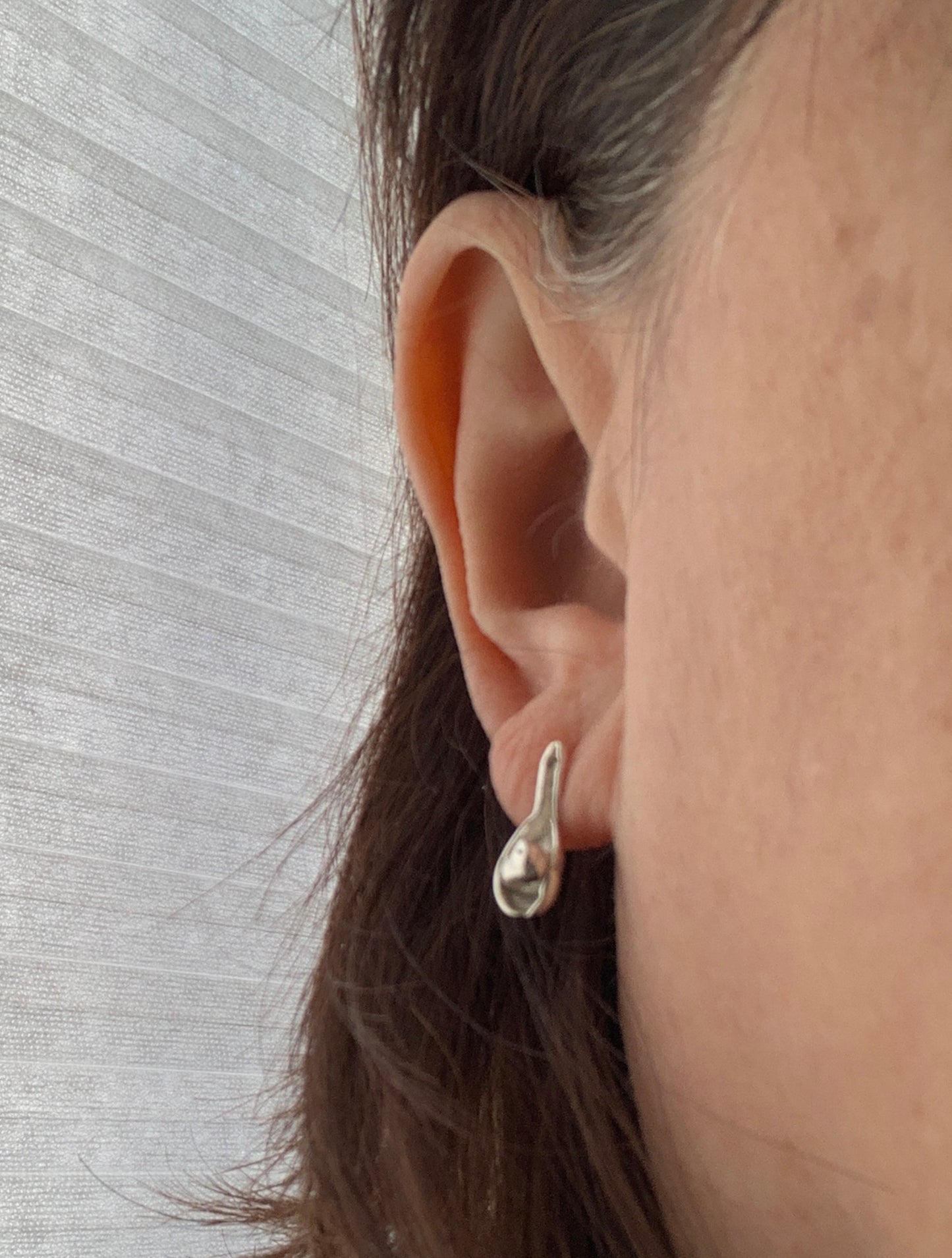 Soup Dumpling Post Earrings in Sterling Silver