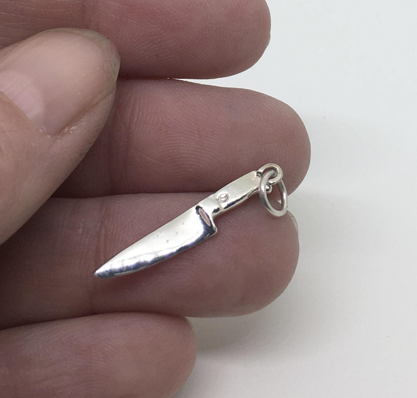 Chef Knife Charm in Sterling Silver