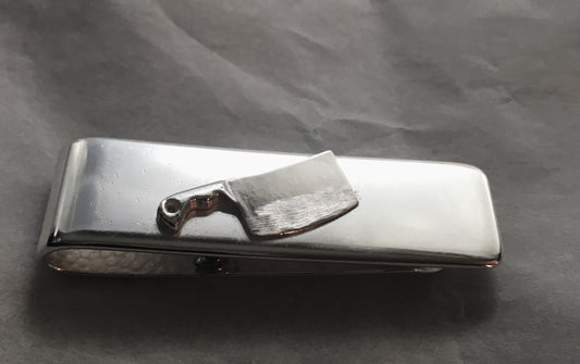 Chef's Sterling Silver Money Clip with Cleaver Knife