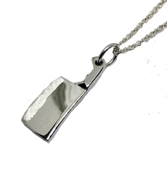 Chef's Cleaver Pendant Necklace in Sterling Silver
