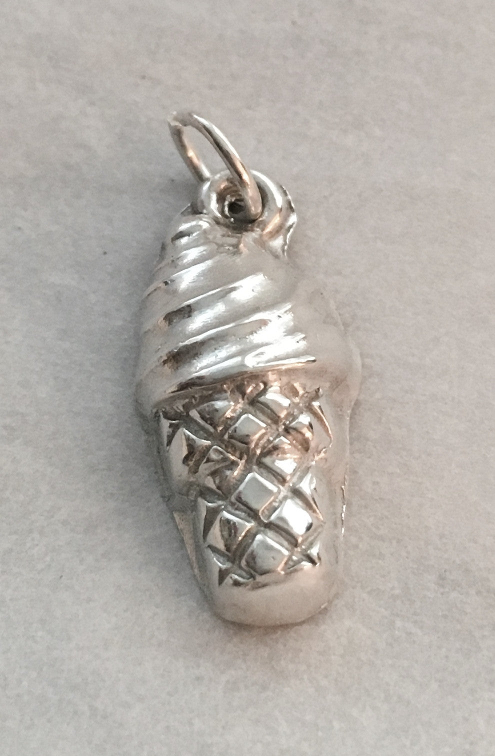 Ice Cream Cone Charm in Sterling Silver