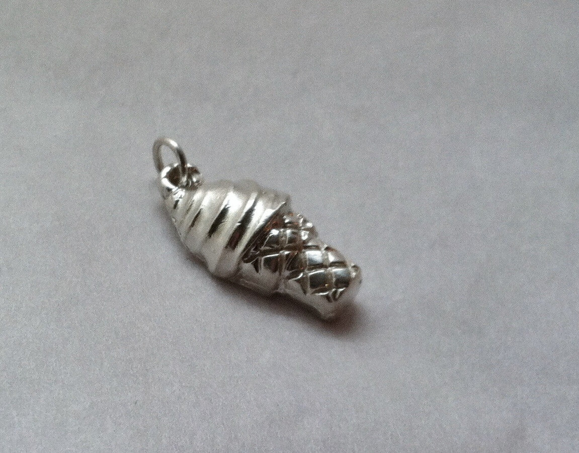 Ice Cream Cone Charm in Sterling Silver