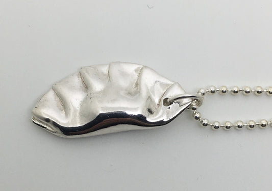 Large Chinese Potsticker Dumpling Charm in Sterling Silver