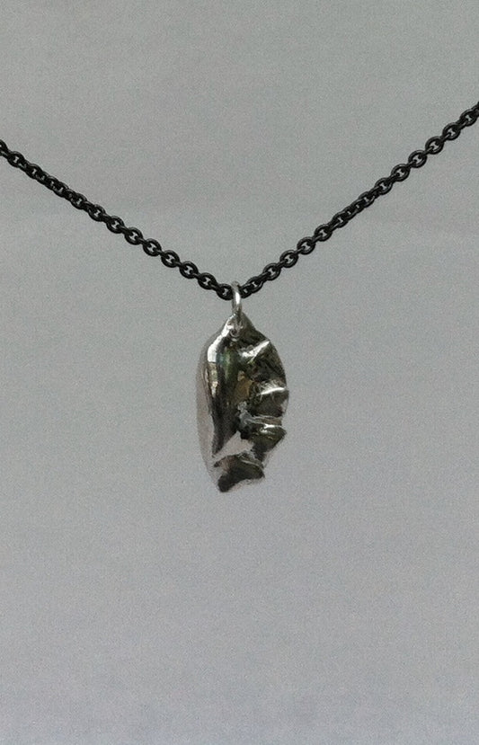 Chinese Potsticker Dumpling Necklace in Sterling Silver