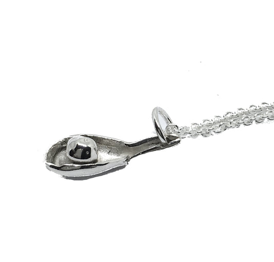 Dim Sum Soup Dumpling Charm Necklace in Sterling Silver