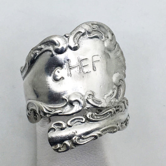Handstamped Chef Spoon Ring in Sterling Silver