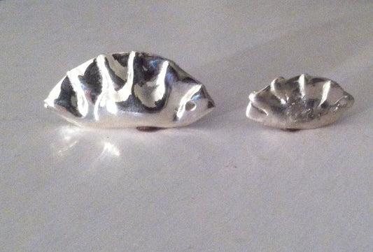 Large Chinese Potsticker Dumpling Charm in Sterling Silver