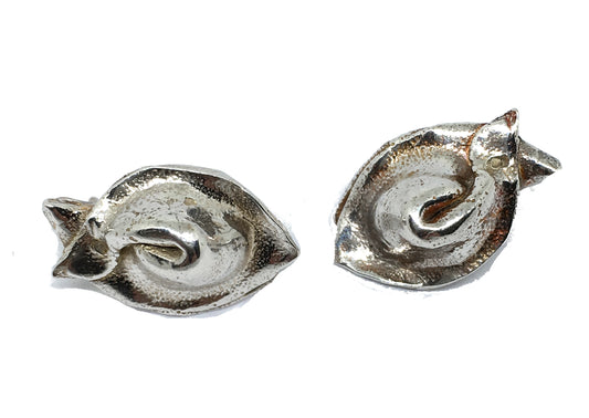 won ton post earrings in sterling silver