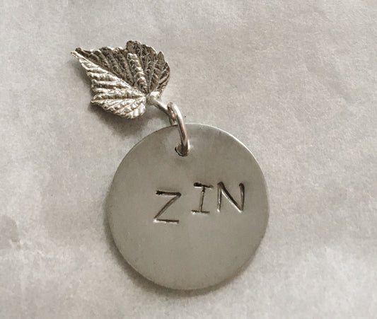 Zinfandel Red Wine Charm in Sterling Silver