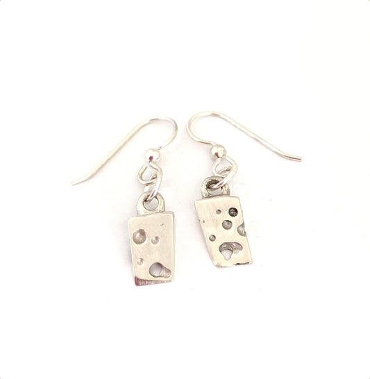 sterling silver wedge of cheese earrings