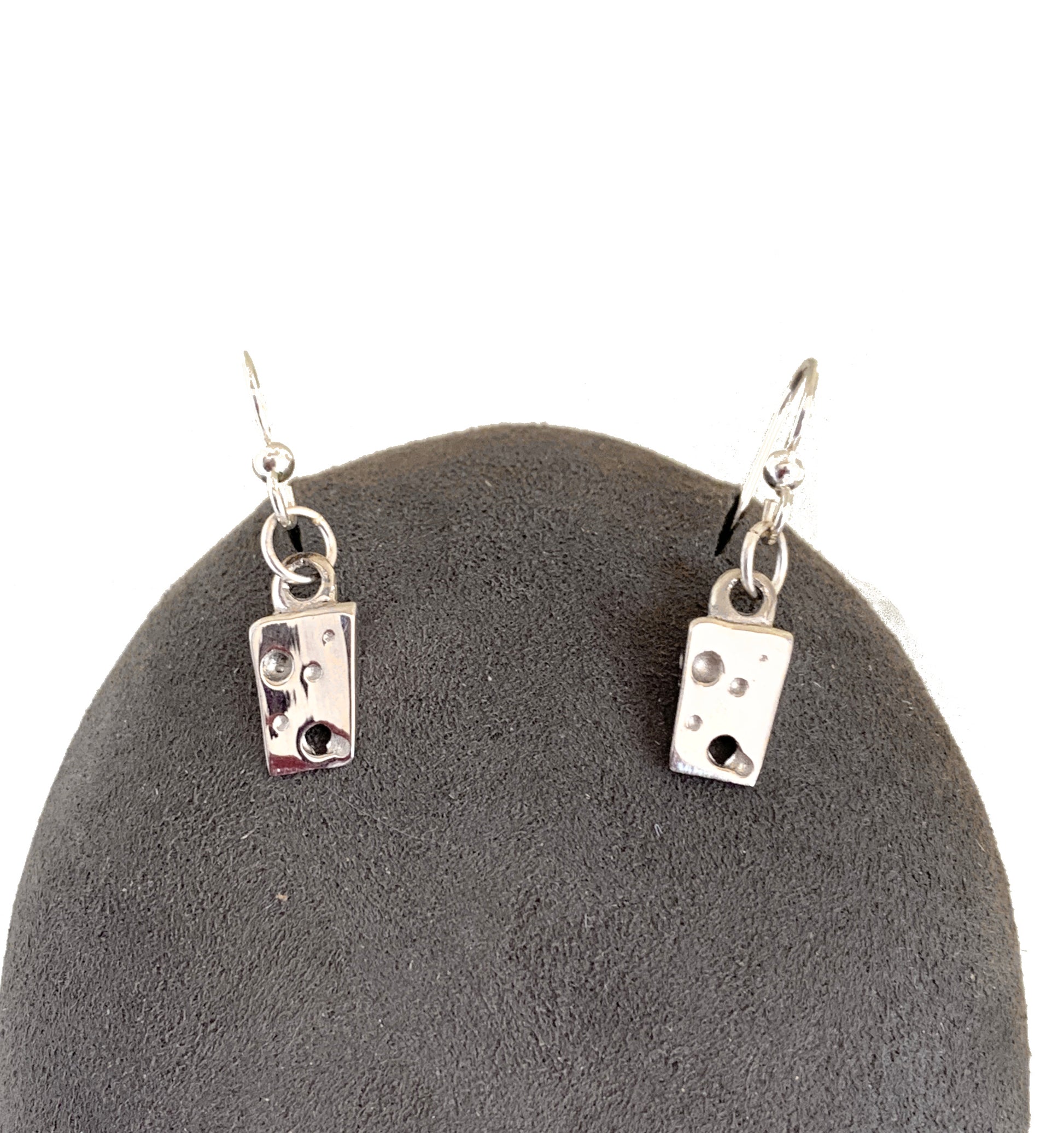 sterling silver wedge of cheese dangle earrings with french earwires
