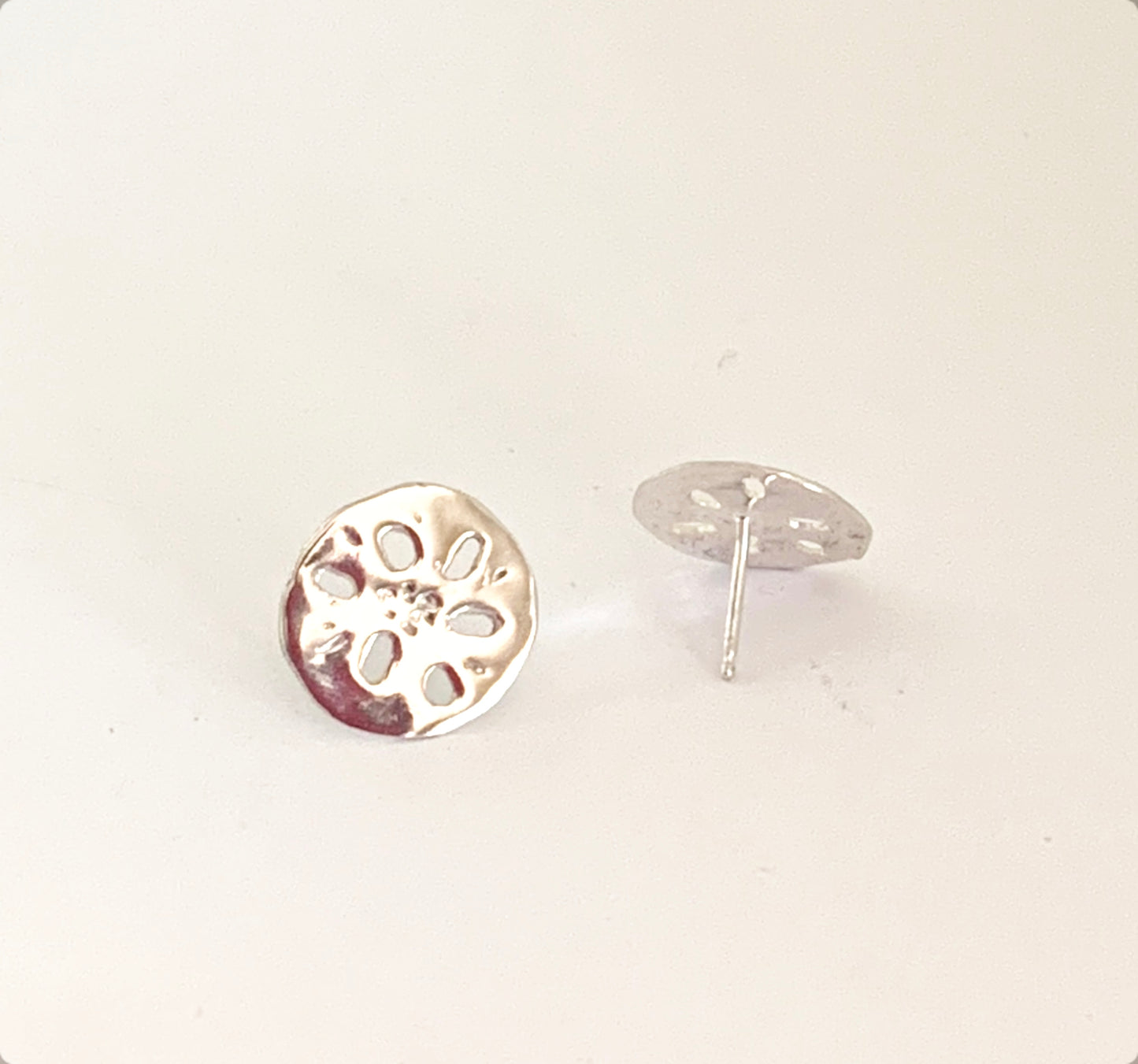 Lotus Root Stud Earrings in Sterling Silver