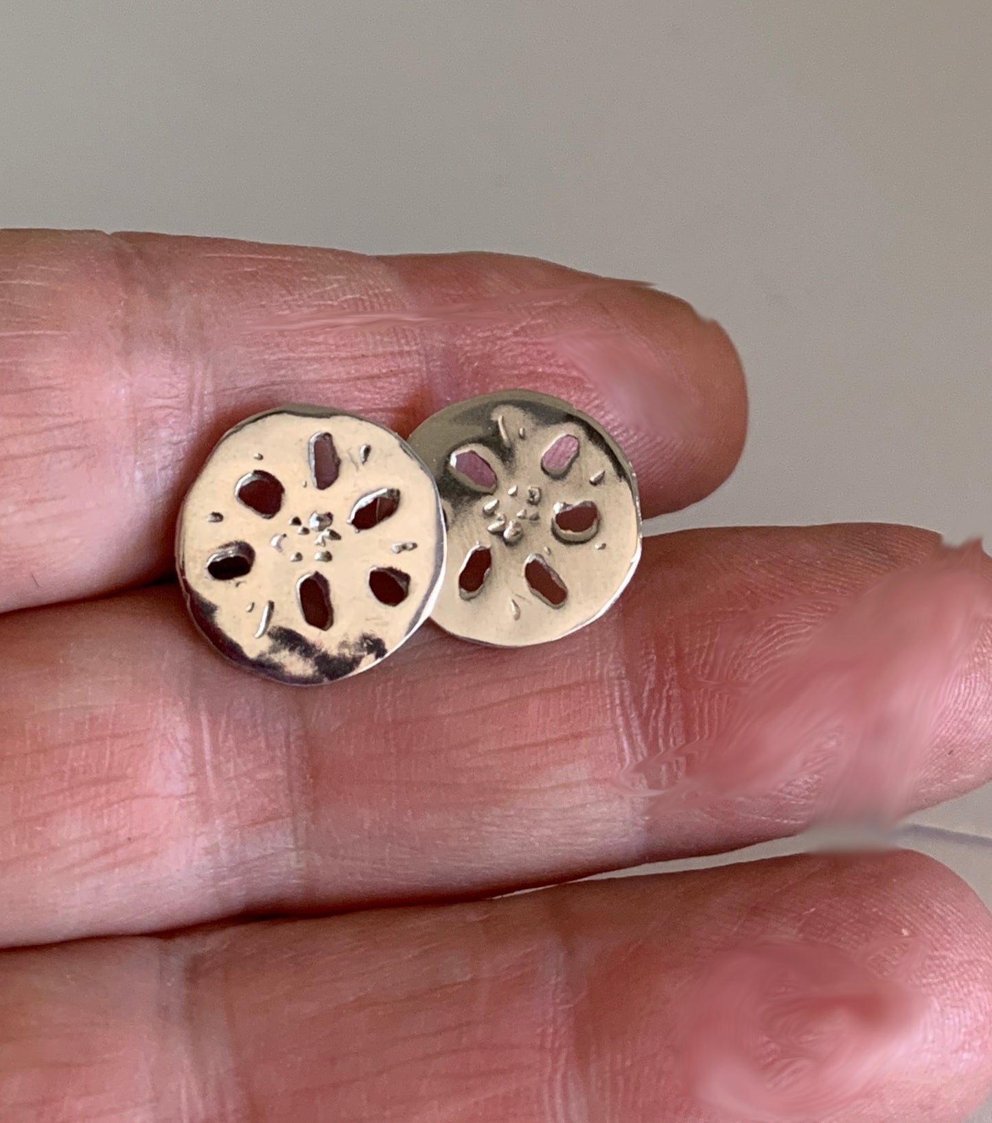 Lotus Root Stud Earrings in Sterling Silver
