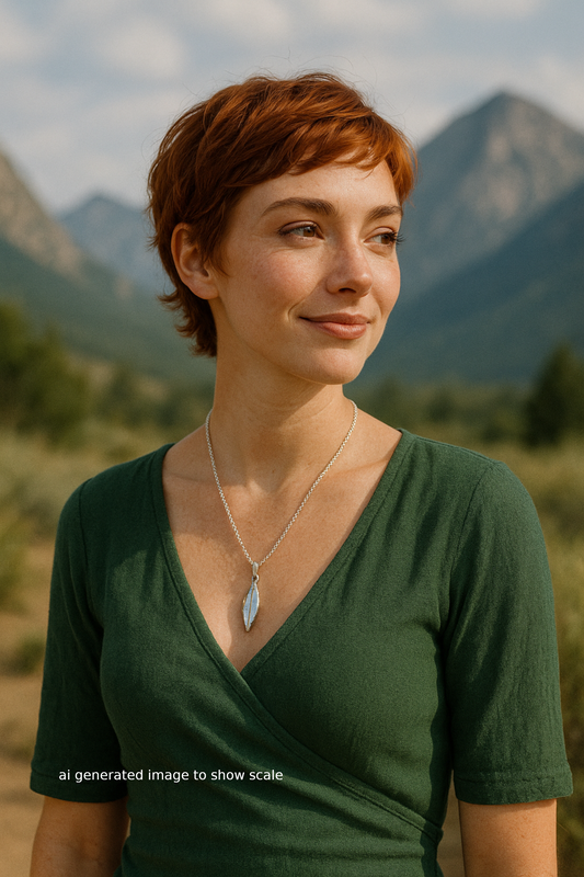 Olive Leaf Pendant Necklace in Sterling Silver