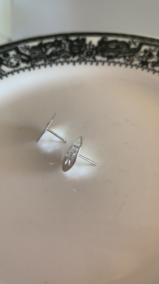 Lotus Root Stud Earrings in Sterling Silver