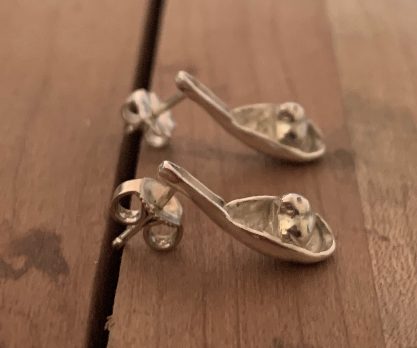 Soup Dumpling Post Earrings in Sterling Silver