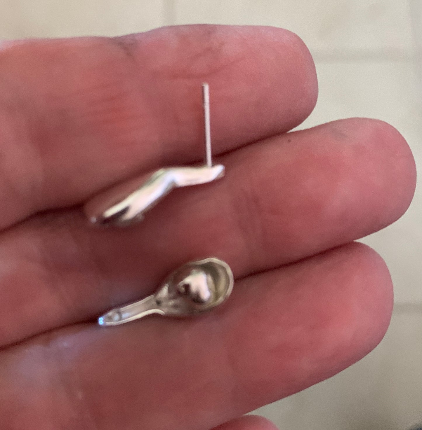 Soup Dumpling Post Earrings in Sterling Silver