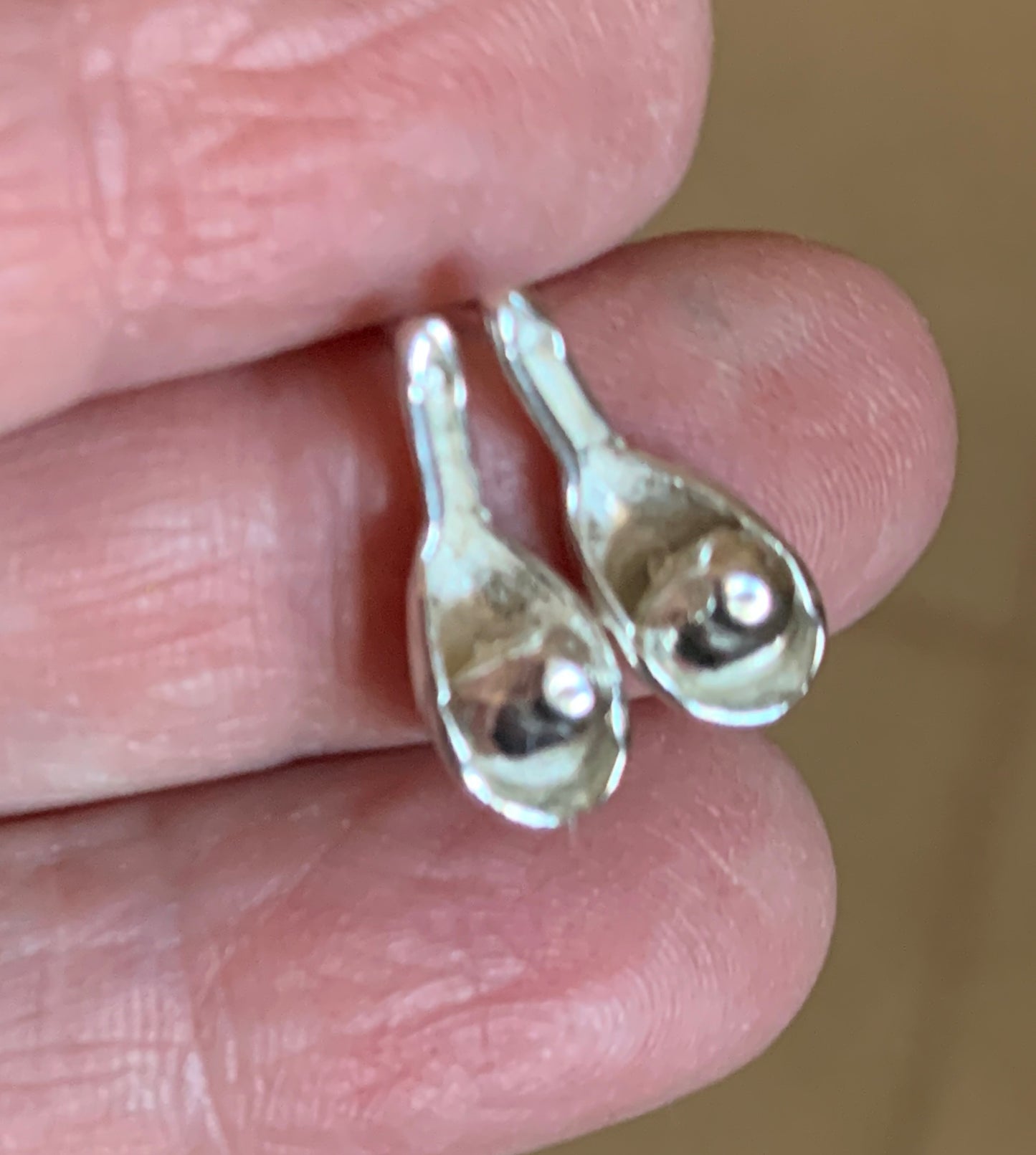 Soup Dumpling Post Earrings in Sterling Silver