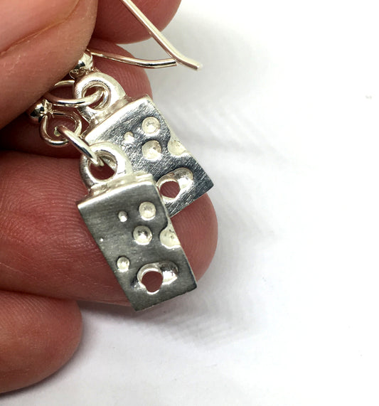sterling silver wedge of cheese earrings