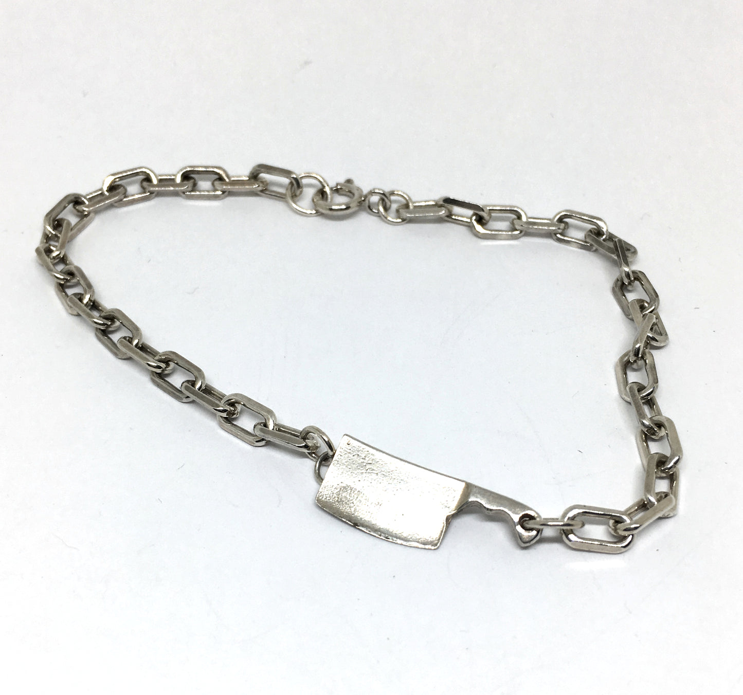 Sterling Chef's Cleaver Chain Bracelet