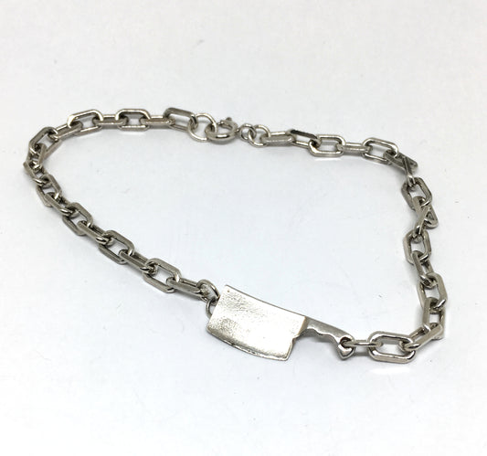 Sterling Chef's Cleaver Chain Bracelet