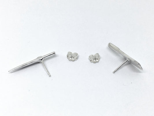 the chef earrings have posts and friction backs