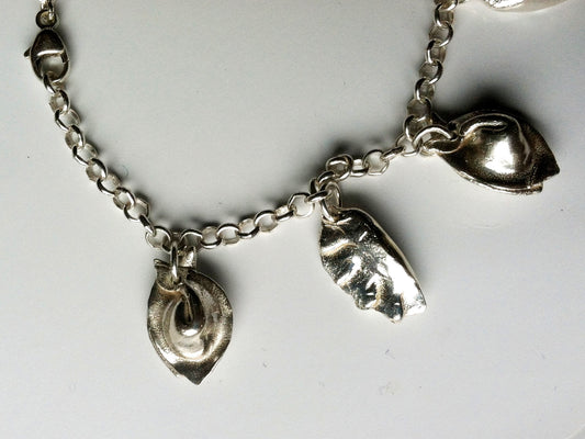 Chinese Dumpling Charm Bracelet in Sterling Silver