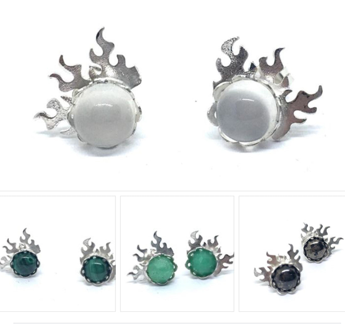 these flaming earrings are available in my shop with other gemstones