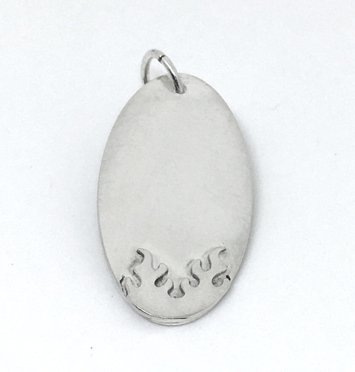 Personalized Flame Pendant Necklace in Sterling Silver