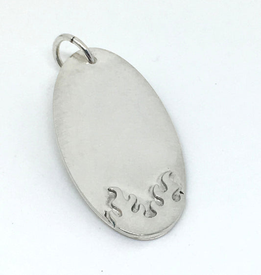 Personalized Flame Pendant in Sterling Silver