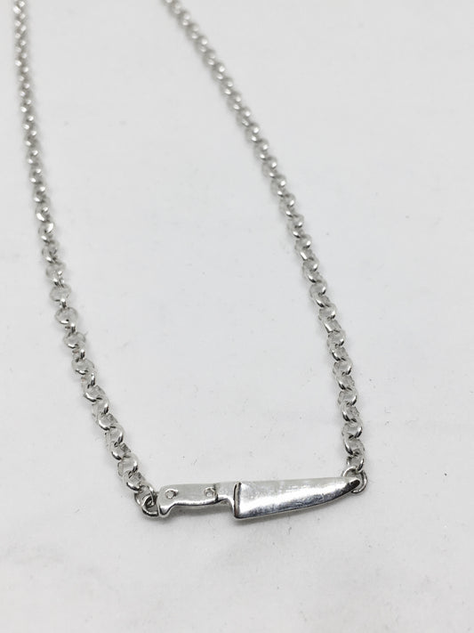 Chef Knife Chain Necklace in Sterling Silver