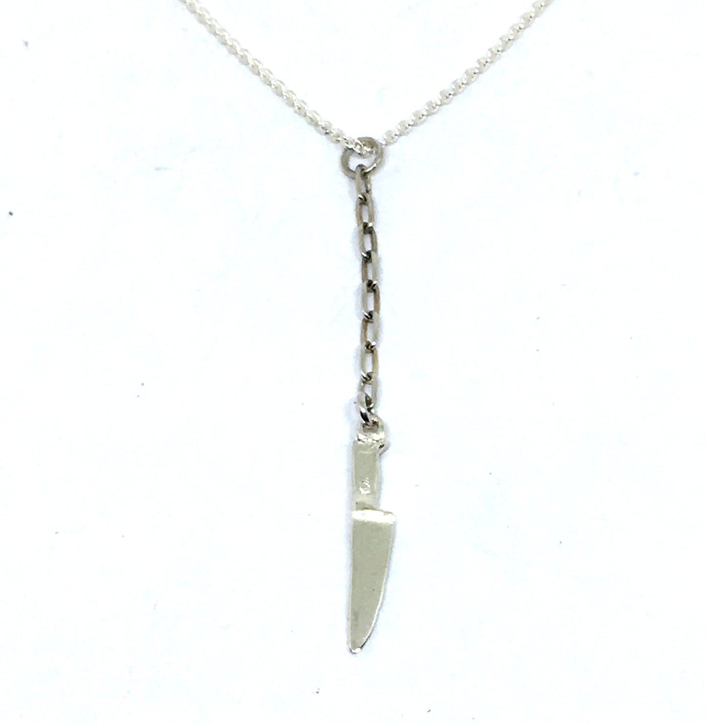 Sterling Silver Chef Knife Y Necklace