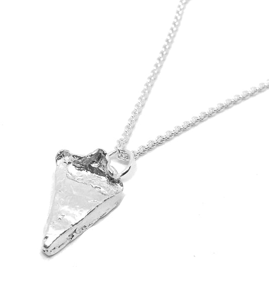 Slice of Pie Pendant Necklace in Sterling Silver