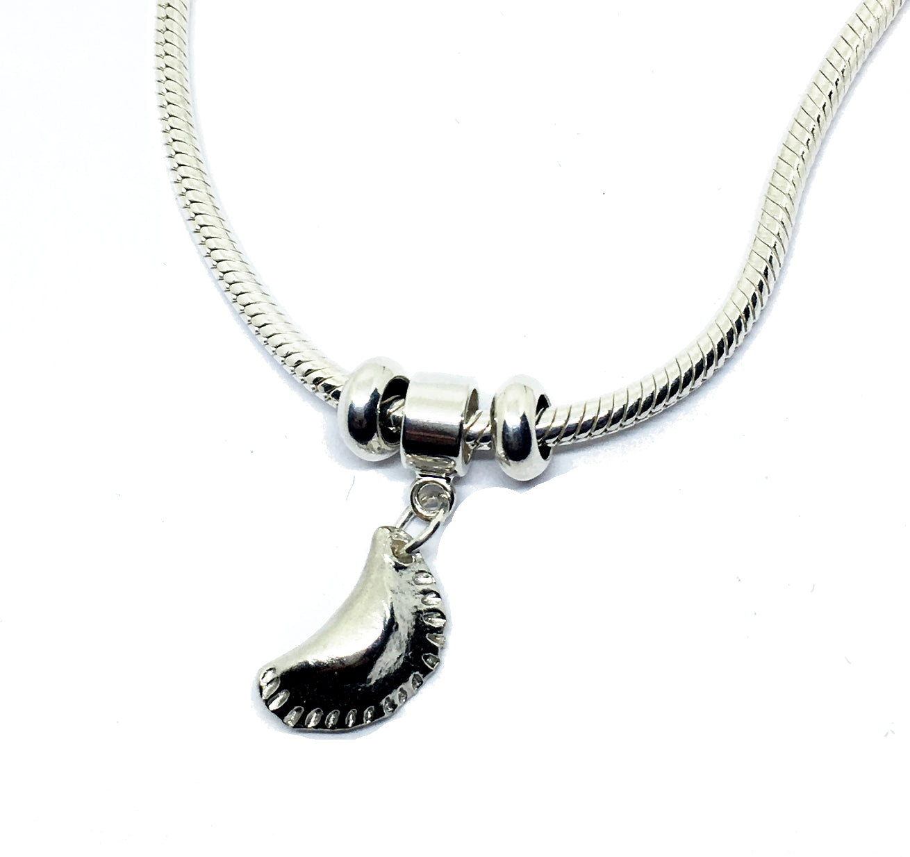 Euro Style Pierogi Charm Bracelet in Sterling Silver