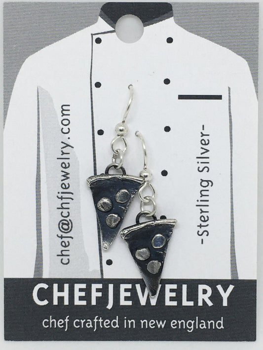 Sterling Silver Pizza Earrings