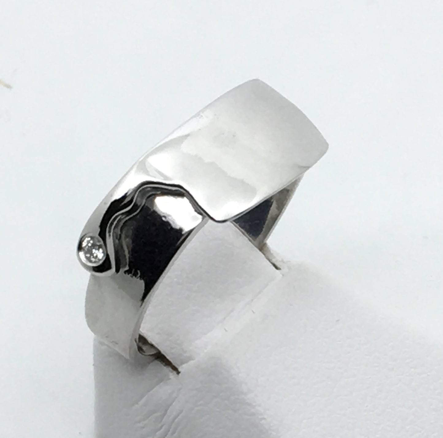Chef's Cleaver Ring in Sterling Silver with Diamond Accent
