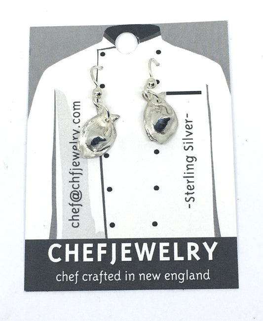 Wonton Dumpling Dangle Earrings in Sterling Silver