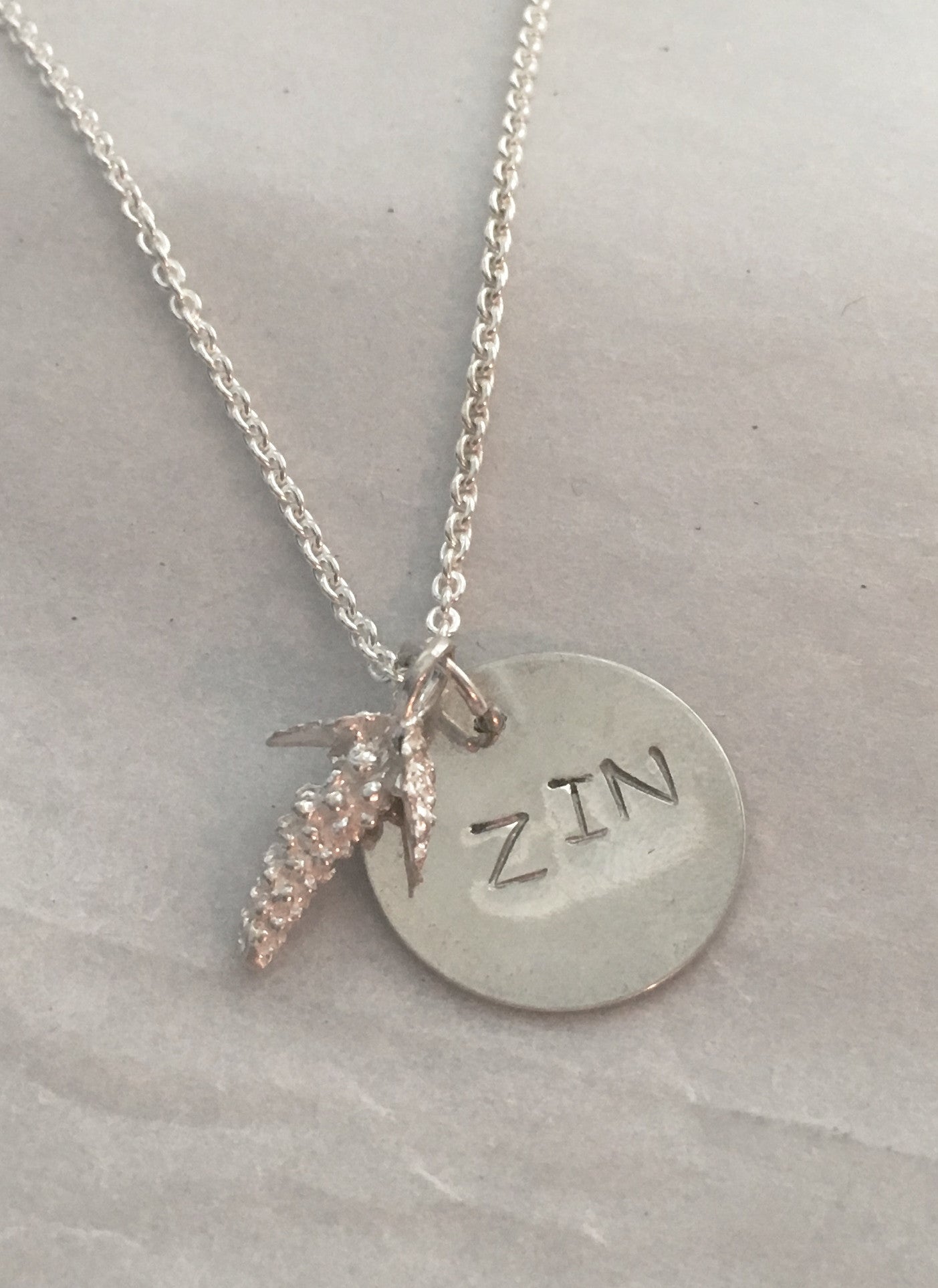 Zinfandel Red Wine Charm Necklace in Sterling Silver